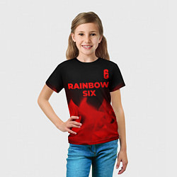 Футболка детская Rainbow Six - red gradient посередине, цвет: 3D-принт — фото 2