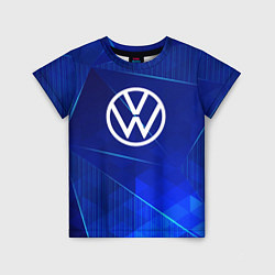 Футболка детская Volkswagen blue poly, цвет: 3D-принт