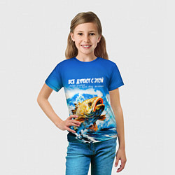 Футболка детская Все дуреют с этой рыбки золотой, цвет: 3D-принт — фото 2