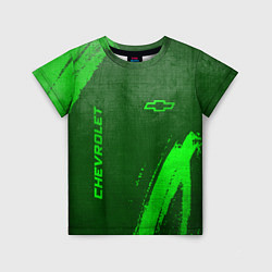 Футболка детская Chevrolet - green gradient вертикально, цвет: 3D-принт