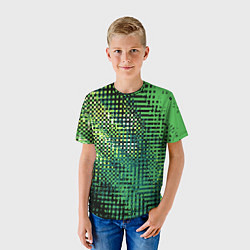 Футболка детская Чёрно-зелёный абстракция, цвет: 3D-принт — фото 2
