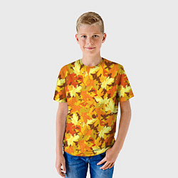 Футболка детская Золотая кленовая осень, цвет: 3D-принт — фото 2