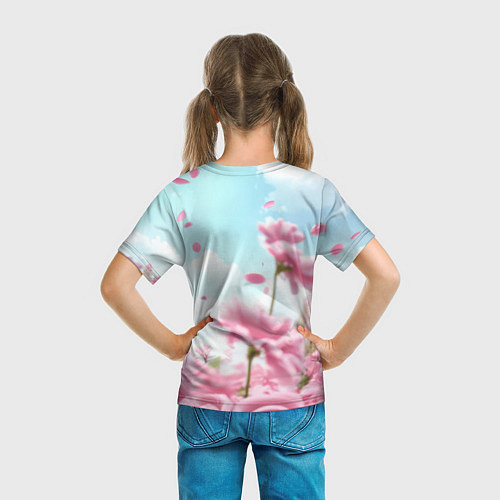 Детская футболка Единорог в цветочном поле / 3D-принт – фото 6