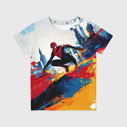 Футболка детская Человек - паук и пролитая краска, цвет: 3D-принт