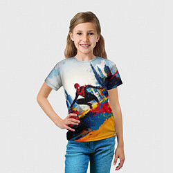 Футболка детская Человек - паук и пролитая краска, цвет: 3D-принт — фото 2