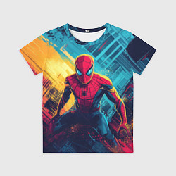 Футболка детская Человек паук и краски, цвет: 3D-принт
