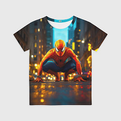 Футболка детская Человек паук на старте, цвет: 3D-принт