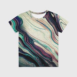 Футболка детская Абстракция тёмные краски с текстурой, цвет: 3D-принт