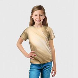 Футболка детская Светлый коричневый текстура камень мрамор, цвет: 3D-принт — фото 2