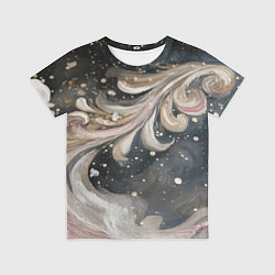 Футболка детская Бежевый объемный узор, цвет: 3D-принт