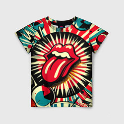 Футболка детская Logo of the Rolling Stones - pop art, цвет: 3D-принт