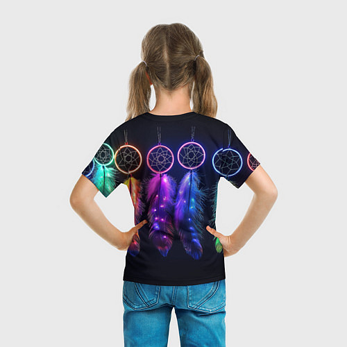 Детская футболка Ловцы снов - свечение перьев / 3D-принт – фото 6