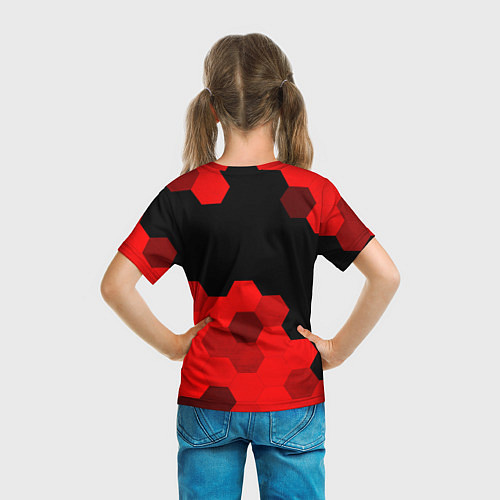Детская футболка PUBG - red gradient посередине / 3D-принт – фото 6