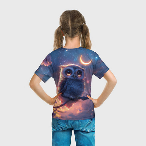 Детская футболка Совушка и полумесяц / 3D-принт – фото 6