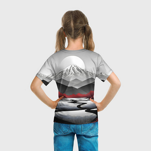 Детская футболка Белые горы и красные деревья / 3D-принт – фото 6