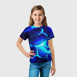 Футболка детская Синие плиты лед, цвет: 3D-принт — фото 2