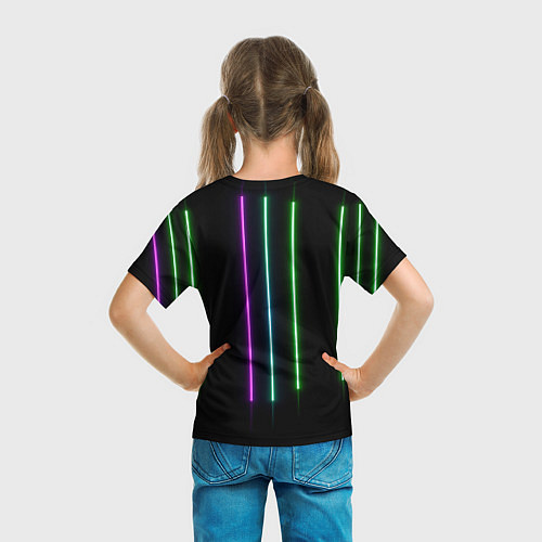 Детская футболка Neon stripes / 3D-принт – фото 6