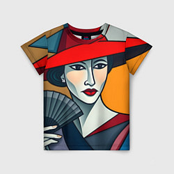 Футболка детская Дама с веером, цвет: 3D-принт