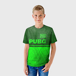 Футболка детская PUBG - green gradient посередине, цвет: 3D-принт — фото 2