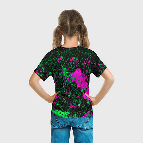 Детская футболка Sum 41 неоновые краски / 3D-принт – фото 6