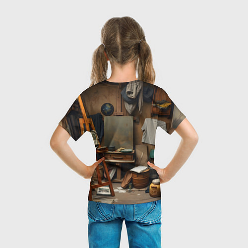 Детская футболка Мастерская художника / 3D-принт – фото 6