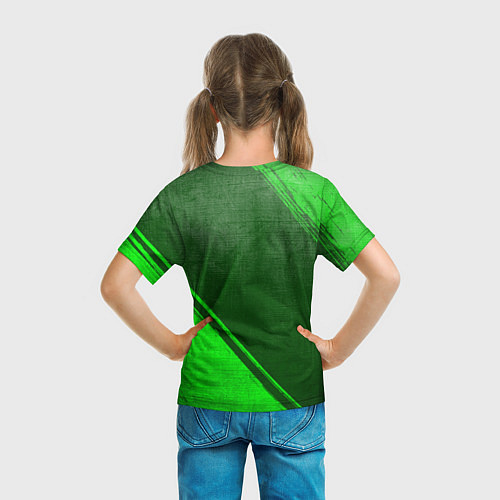Детская футболка Real Madrid - green gradient вертикально / 3D-принт – фото 6