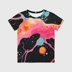 Футболка детская Розовая текстура в черном, цвет: 3D-принт