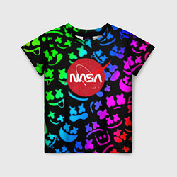 Футболка детская Marshmello x NASA gradient, цвет: 3D-принт