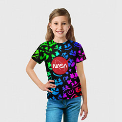 Футболка детская Marshmello x NASA gradient, цвет: 3D-принт — фото 2