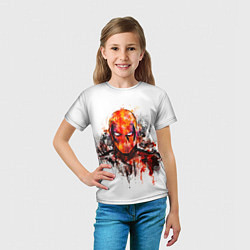 Футболка детская Дэдпул краски, цвет: 3D-принт — фото 2