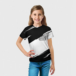 Футболка детская PUBG черно белые краски, цвет: 3D-принт — фото 2