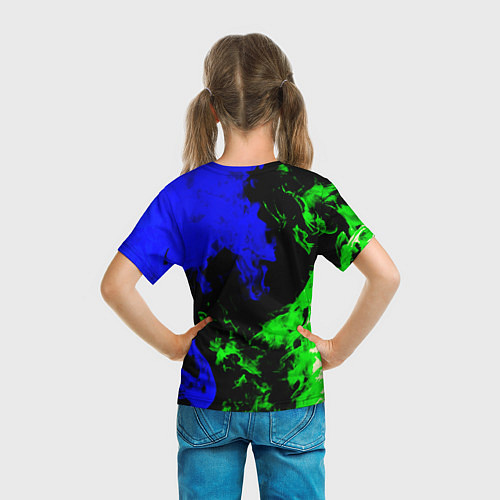 Детская футболка Monster energy кислотный огонь / 3D-принт – фото 6