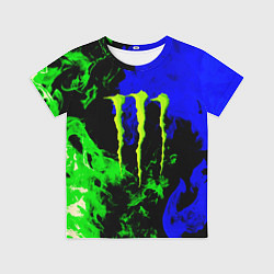 Футболка детская Monster energy кислотный огонь, цвет: 3D-принт