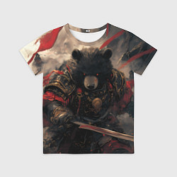 Футболка детская Самурай медведь, цвет: 3D-принт