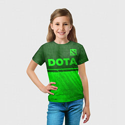 Футболка детская Dota - green gradient посередине, цвет: 3D-принт — фото 2