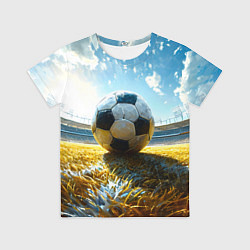 Футболка детская Футбольный мяч на стадионе, цвет: 3D-принт