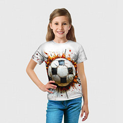 Футболка детская Футбольный мяч на белом, цвет: 3D-принт — фото 2