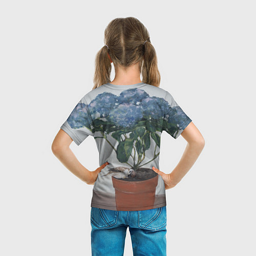 Детская футболка Спящий воробушек на гортензии / 3D-принт – фото 6
