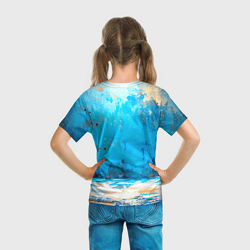 Детская футболка Боец айкидо на синем / 3D-принт – фото 6