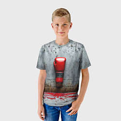 Футболка детская Кикбоксеркие перчатки на сером, цвет: 3D-принт — фото 2