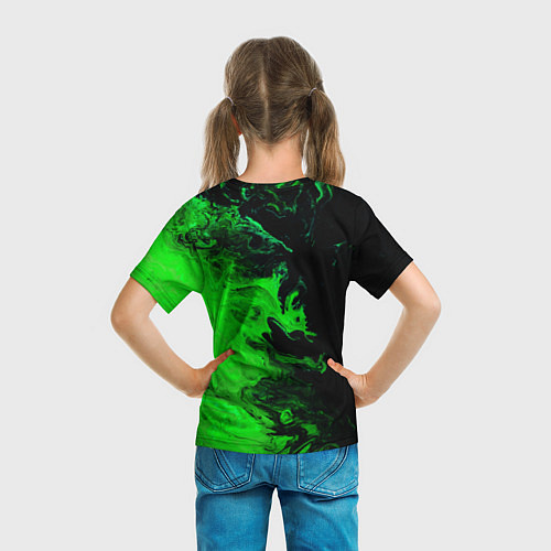 Детская футболка Color green black / 3D-принт – фото 6