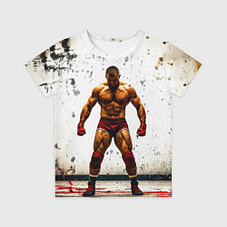 Футболка детская Реслер на белом, цвет: 3D-принт