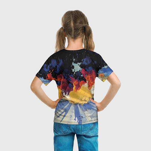 Детская футболка Синяя БМВ за огнем / 3D-принт – фото 6