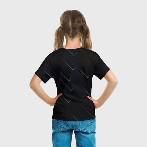 Детская футболка Color blue black / 3D-принт – фото 6