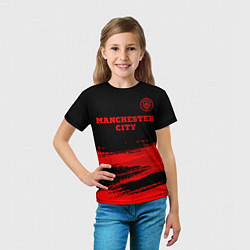 Футболка детская Manchester City - red gradient посередине, цвет: 3D-принт — фото 2