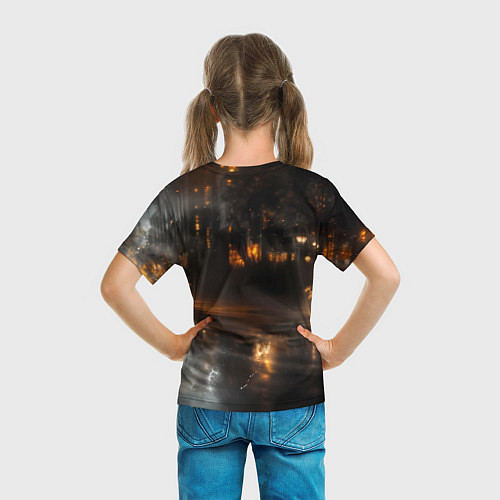 Детская футболка Желтый БМВ в огне / 3D-принт – фото 6