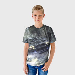 Футболка детская БМВ брызги из под колес, цвет: 3D-принт — фото 2
