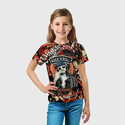 Футболка детская Nirvana Kurt Cobain на фоне гитар, цвет: 3D-принт — фото 2