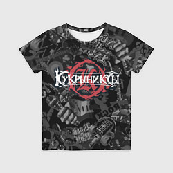 Футболка детская Кукрыниксы логотип на фоне гитар, цвет: 3D-принт