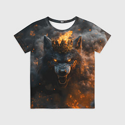 Футболка детская Волк в огне, цвет: 3D-принт